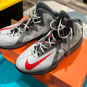 Grey Nike basketball shoes